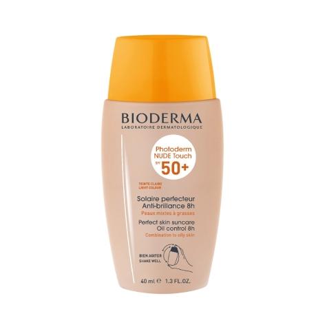 Protetor Solar Facial Bioderma Photoderm Nude Touch FPS50+ Cor Clara 40ml - Imagem 1