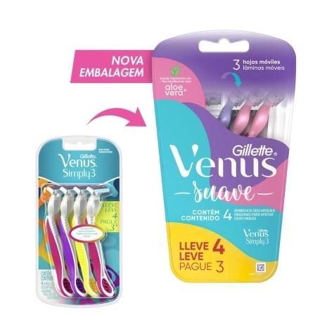 Depilatório Corporal Lâminas Gillette Venus Suave Leve 4 Pague 3 Unidades - Imagem 2