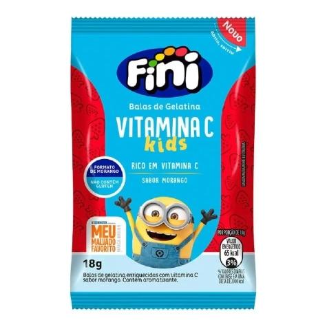 Bala de Gelatina Fini Vitamina C Kids Sabor Morango 18g - Imagem 1
