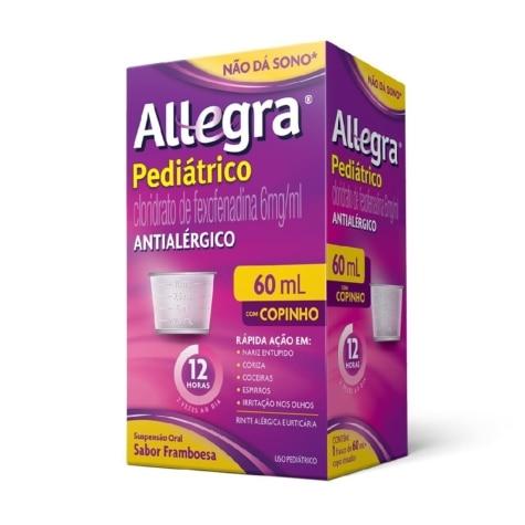 Antialérgico Allegra Pediátrico Cloridrato de Fexofenadina 6mg/ml Suspensão Oral 60ml com Copo Dosador - Imagem 1