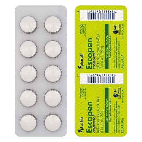 Escopen Composto 10mg + 250mg 10 Comprimidos Revestidos - Imagem 1