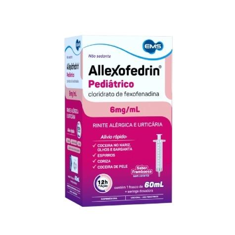 Allexofedrin Pediátrico 6mg/ml Solução Oral Sabor Framboesa 60ml - Imagem 1