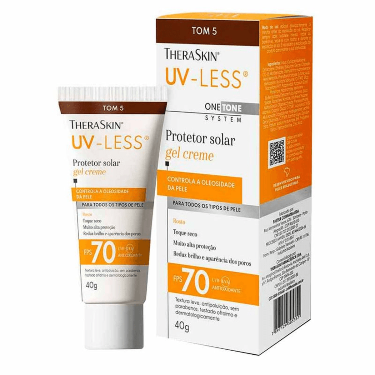 Protetor Solar Facial Theraskin Uv-Less Fps 70 Tom 5 40g - Imagem 1