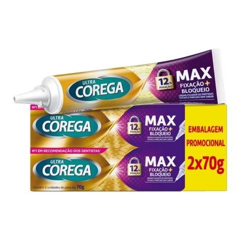 Creme Fixador de Dentadura Corega Ultra Sem Sabor 2 Unidades 70g - Imagem 1