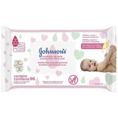 Lenços Umedecidos Johnson's Baby Proteção da Pele 96 Unidades - Imagem 1