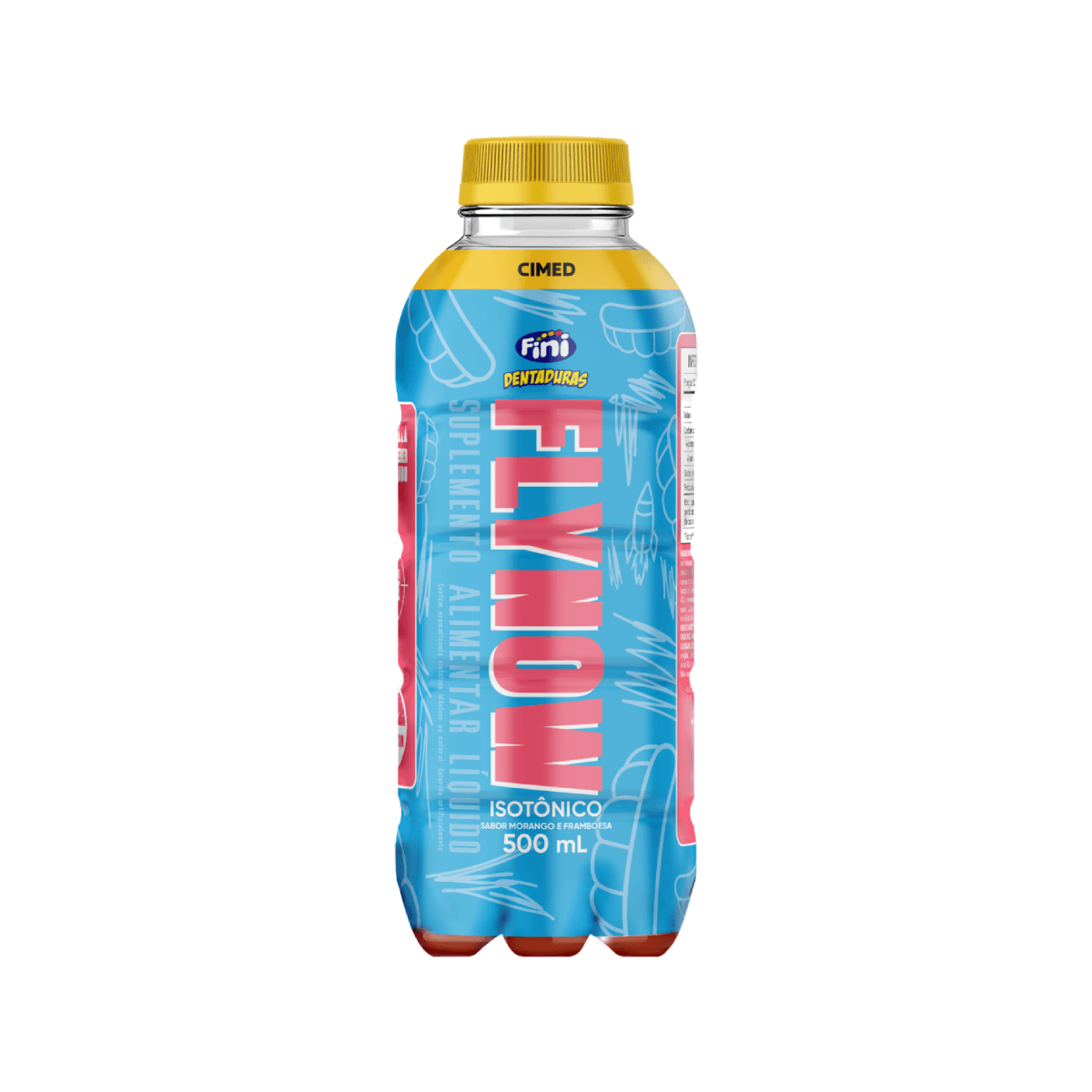 Isotônico Flynow Fini Dentadura Sabor Morango E Framboesa 500ml - Imagem 1