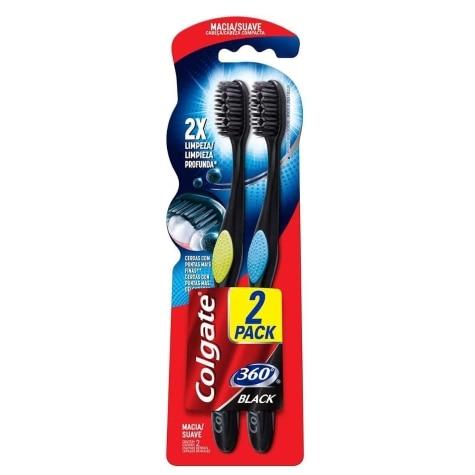 Escova Dental Colgate 360º Black 2 Unidades - Imagem 1