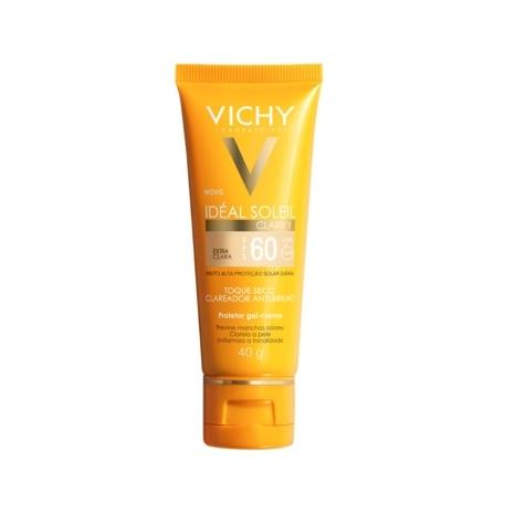 Protetor Solar Facial Vichy Ideal Soleil FPS60 Gel Creme Cor Extraclara 40g - Imagem 1