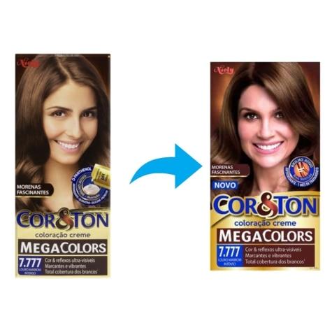 Tintura Cor&ton Niely Mega Colors 7.777 Louro Marrom Intenso 135g - Imagem 3