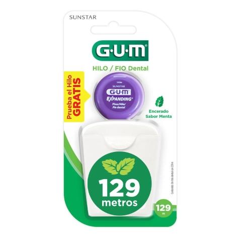 Fio Dental GUM Encerado com Menta, para limpeza interdental, 129 metros - Imagem 1