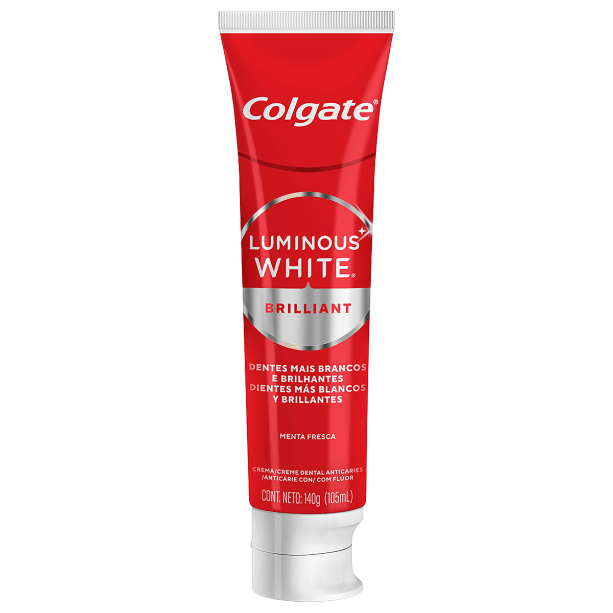 Creme Dental Anticárie com Flúor Brilliant Mint Colgate Luminous White Leve Mais Pague Menos 140g - Imagem 3