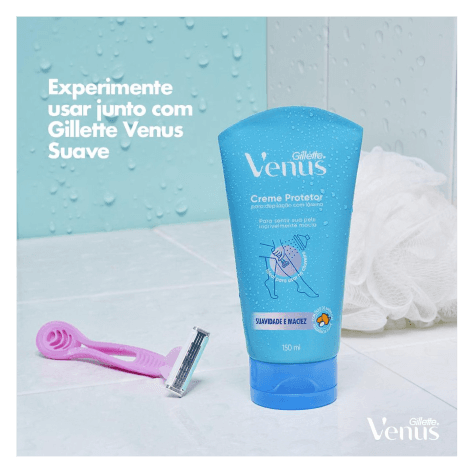 Creme Protetor para Depilação Gillette Venus Suavidade e Maciez 150ml - Imagem 3