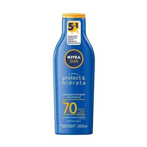 Protetor Solar Facial e Corporal Nivea Sun Protect & Hidrata FPS70 200ml - Imagem 1