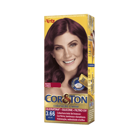Tintura Cor&ton Niely Coloração Creme 3.66 Violine 135g - Imagem 1