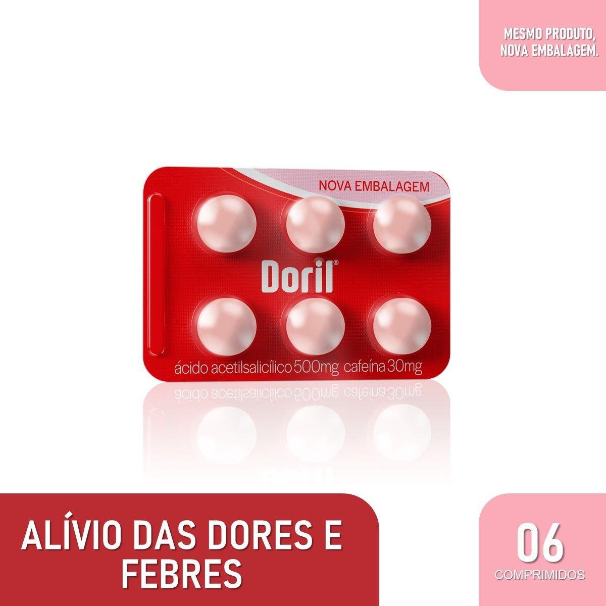 Doril 500mg + 30mg 6 Comprimidos - Imagem 1