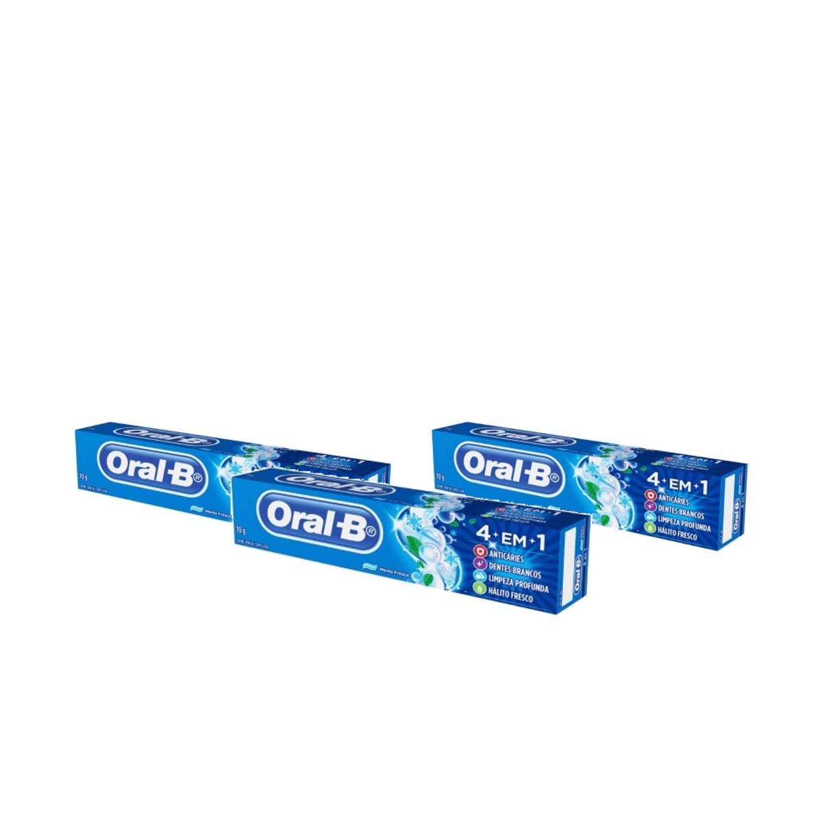 Kit 3 Unidades Creme Dental Oral-B 4 em 1 70g - Imagem 1