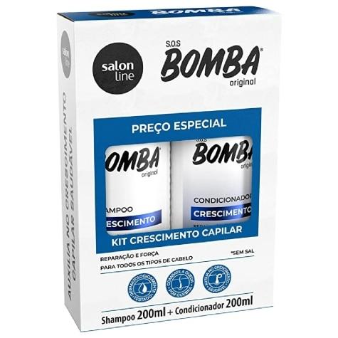 Kit Salon Line SOS Bomba Original Cabelo Quebradiço Shampoo 200ml + Condicionador 200ml - Imagem 1