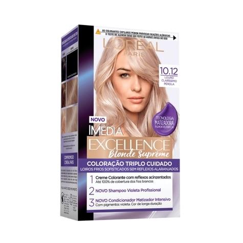 Tintura Imédia L'Oréal Paris Excellence Blonde Supreme 10.12 Louro Claríssimo Pêrola 179ml - Imagem 1