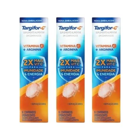 Kit 3 Unidades Targifor C 1g + 1g 16 Comprimidos Efervescentes - Imagem 1