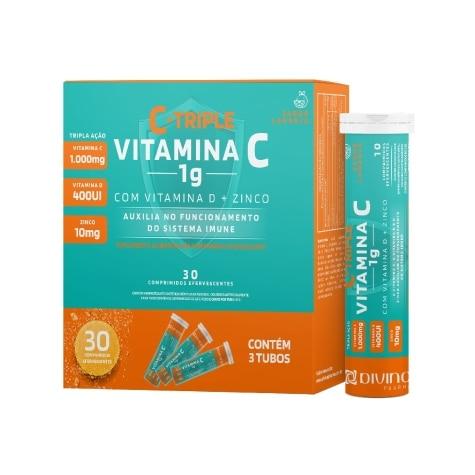 C-Triple 1g 30 Comprimidos Efervescentes - Imagem 1