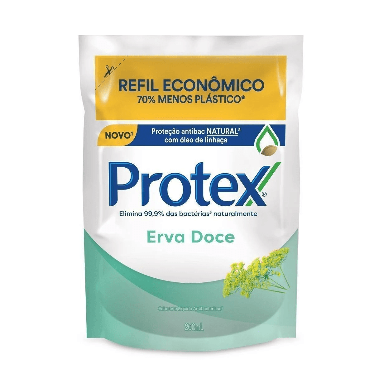 Sabonete Líquido Antibacteriano Erva-Doce Protex Refil Leve Mais e Pague Menos 500ml