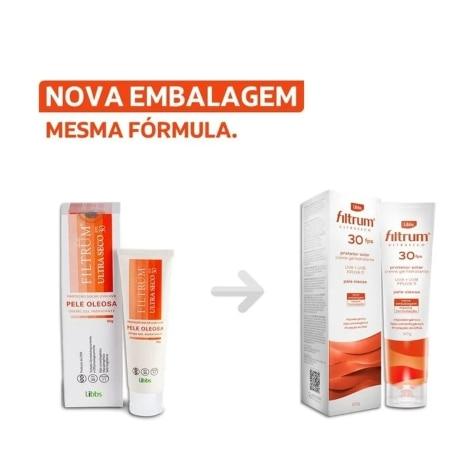 Protetor Solar Facial Filtrum Ultra Seco FPS30 Creme Gel Incolor 60g - Imagem 2
