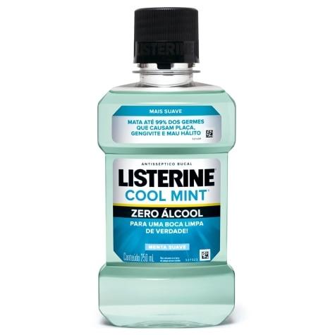 Enxaguante Bucal Listerine Cool Mint Hortelã Suave Sem Álcool 250ml - Imagem 1