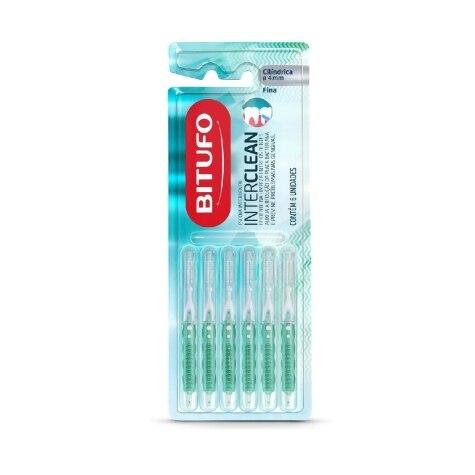 Escova Interdental Bitufo Interclean Cilíndrica 4mm Fina 6 Unidades - Imagem 1