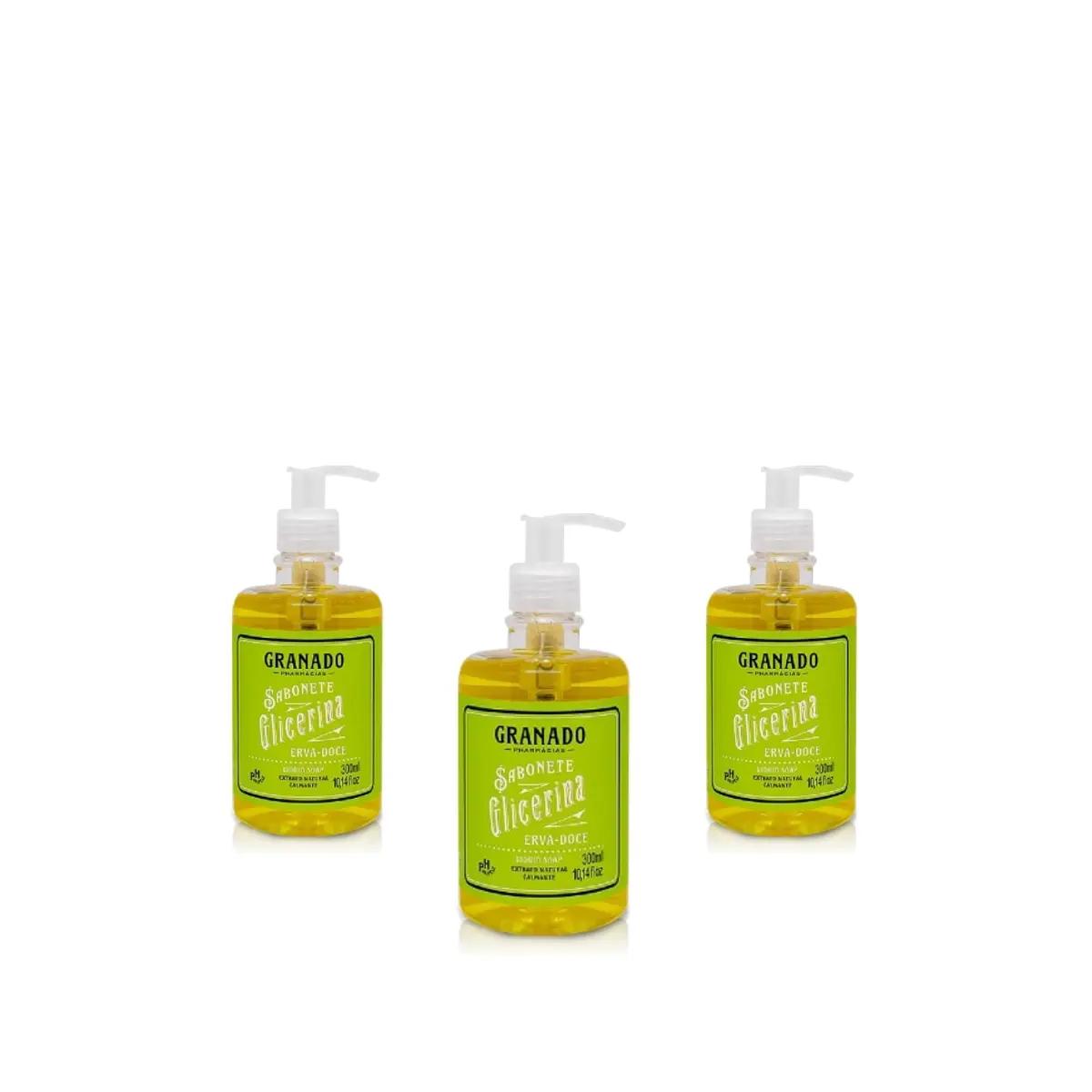3 Unidades de Sabonete Granado Erva-Doce 300ml - Imagem 1