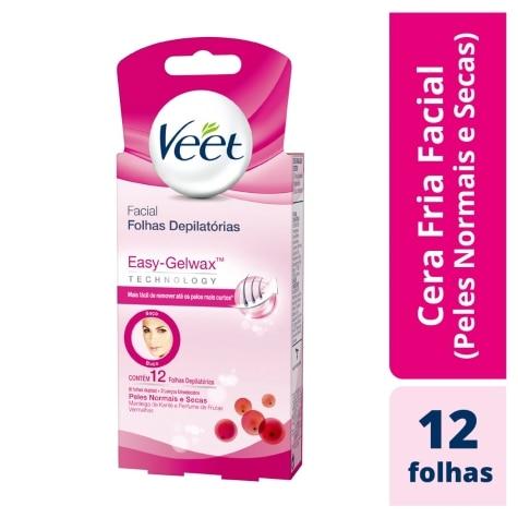 Depilatório Facial Folha Veet Easy-Gelwax Pele Normal 12 Unidades - Imagem 1