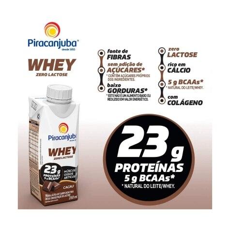 Bebida Láctea Piracanjuba Whey Zero Lactose Sabor Cacau 250ml - Imagem 8