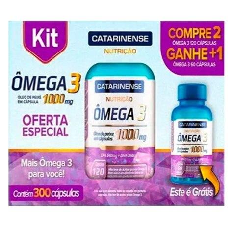 Kit Ômega 3 1000mg Catarinense 120 Cápsulas 2 Unidades Ganhe Ômega 3 60 Cápsulas - Imagem 3