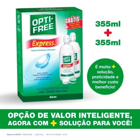 Opti-Free Express Solução para Lentes 355ml Grátis 355ml + Estojo - Imagem 2