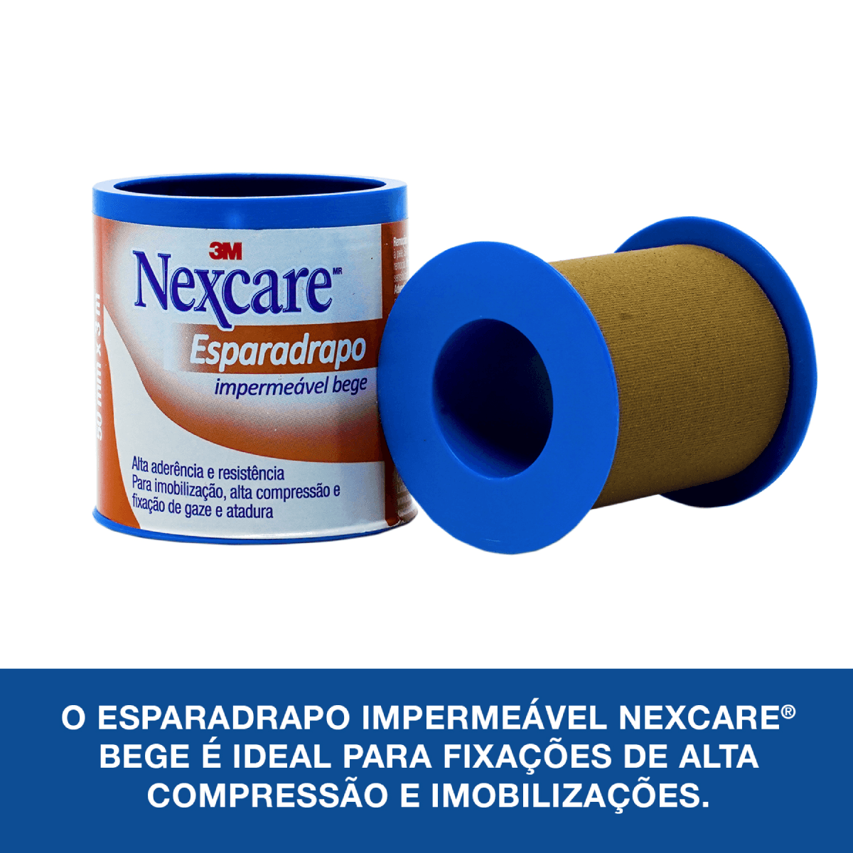 Esparadrapo Impermeável Nexcare Bege 50mm x 3m - Imagem 4