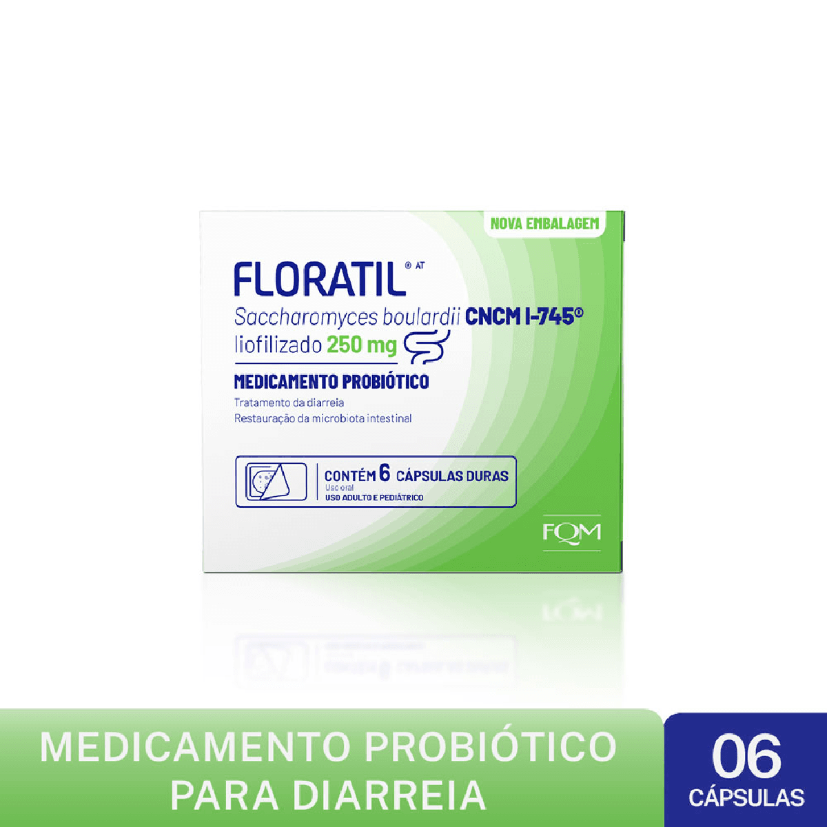 Probiótico Floratil AT 250mg FQM 6 Cápsulas - Imagem 1