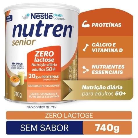Complemento Alimentar Nutren Senior Zero Lactose Sem Sabor 740g - Imagem 1