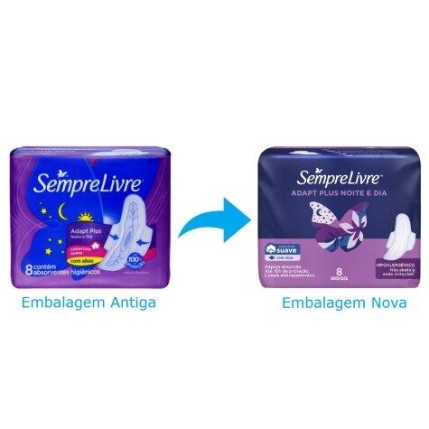 Absorvente Noturno Suave com Abas Sempre Livre 8 Unidades - Imagem 2