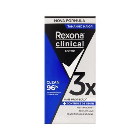 Desodorante Stick Rexona Men Clinical Clean 96h 58g - Imagem 1