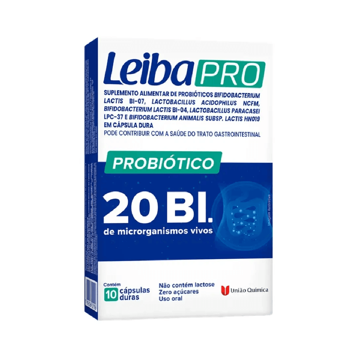 Probiótico Leiba Pro 20 Bi 10 cápsulas - Imagem 1