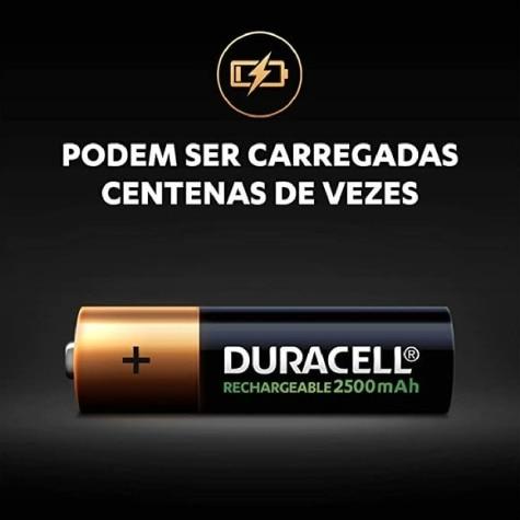 Pilha Alcalina Duracell AA Recarregável 4 Unidades - Imagem 4