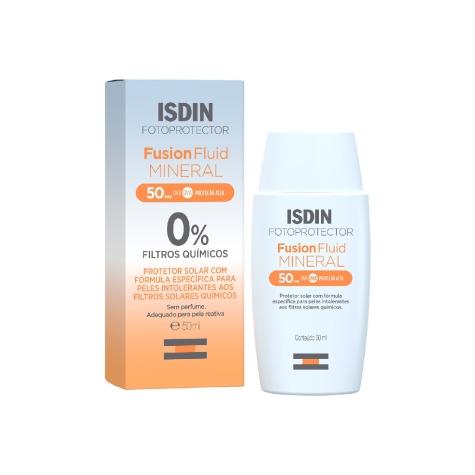 Protetor Solar Facial Isdin Fusion Fluid Mineral FPS50 50ml - Imagem 1