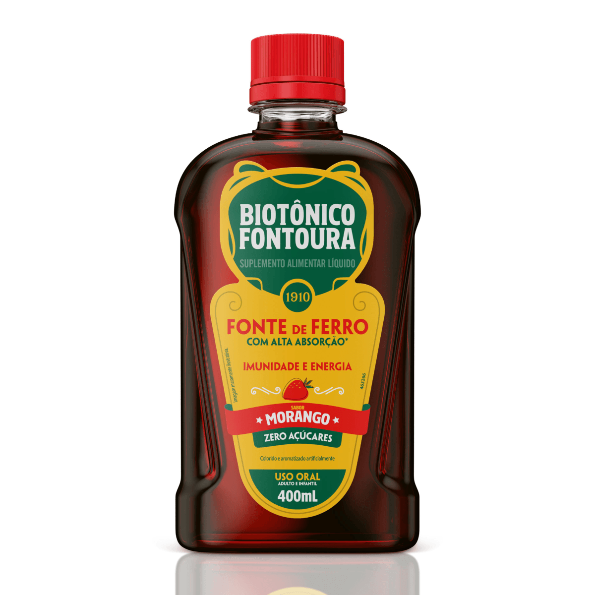 Biotônico Fontoura Sabor Morango 400ml - Imagem 2