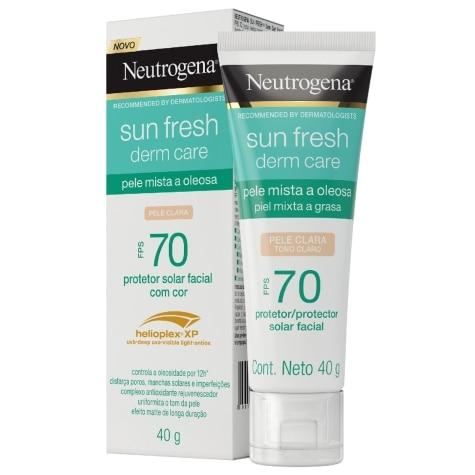 Protetor Solar Facial Neutrogena Sun Fresh Derm Care Pele Clara FPS70 40g - Imagem 2