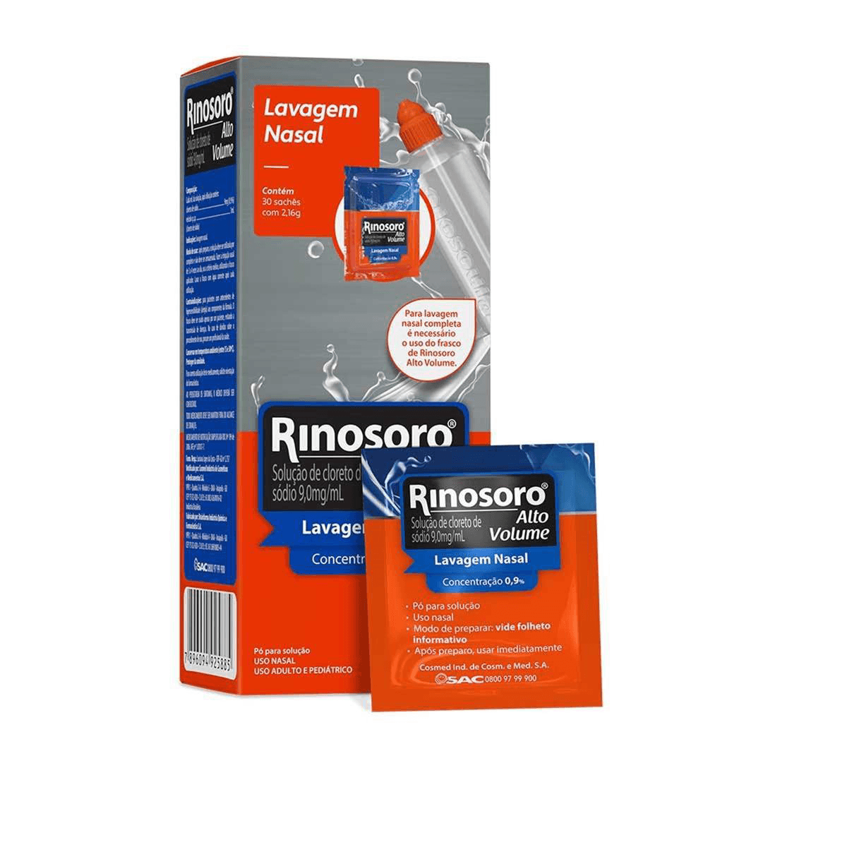 Rinosoro Alto Volume 0,9% 30 Sachês - Imagem 2