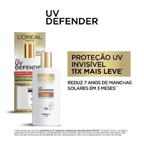 Protetor Solar Facial L'Oréal Paris UV Defender FPS60 Fluido Incolor 40g - Imagem 4
