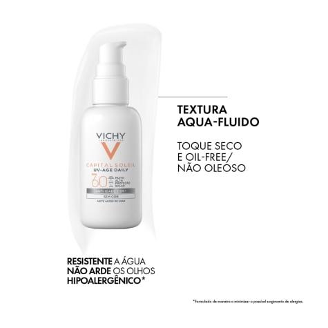 Protetor Solar Facial Vichy Capital Soleil UV-Age Daily FPS60 Incolor 40g - Imagem 5