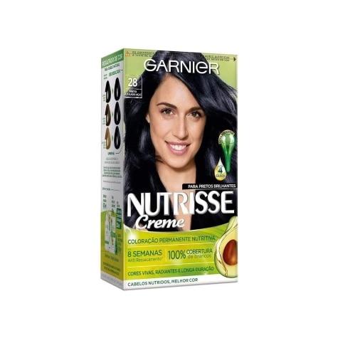 Tintura Nutrisse Garnier Creme 28 Preto Azulado Açaí 137ml - Imagem 1