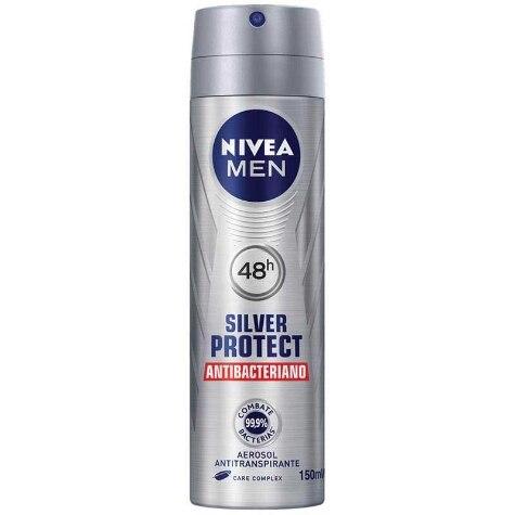 Desodorante Aerossol Nivea Men Silver Protect 48h 150ml - Imagem 1