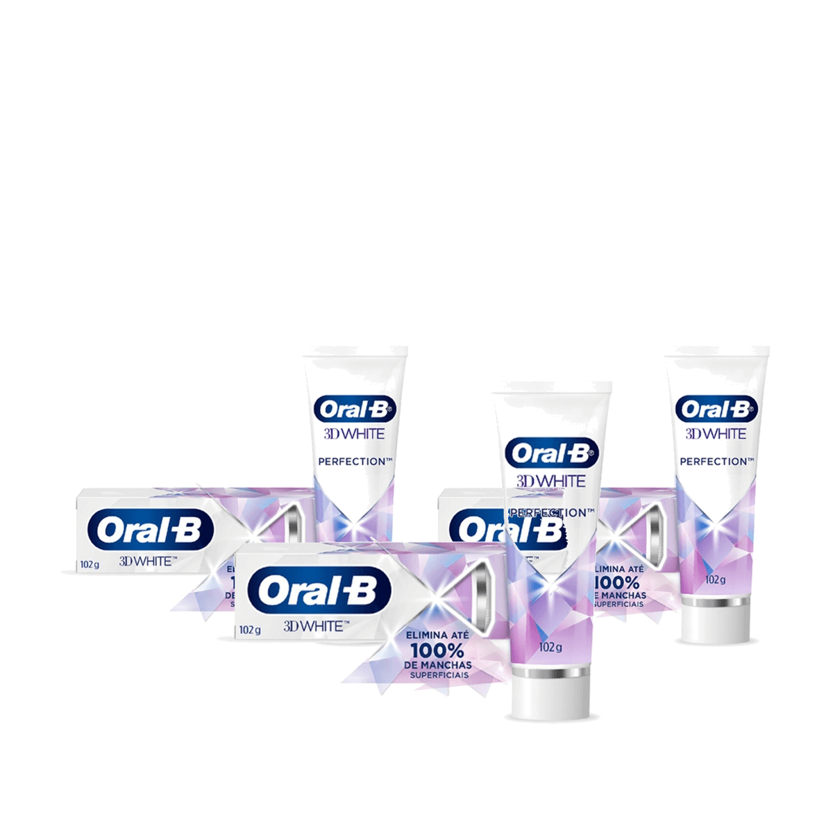 Kit 3 Unidades Creme Dental Oral-B 3D White Perfection 102g - Imagem 1