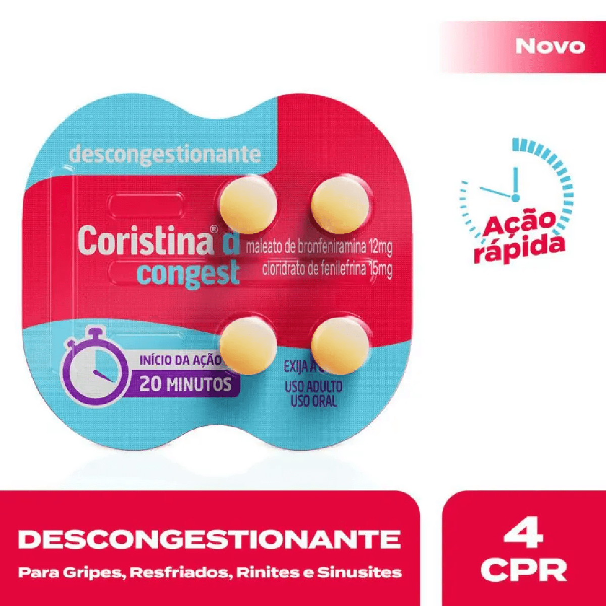 Coristina D Congest 4 Comprimidos Revestidos - Imagem 2